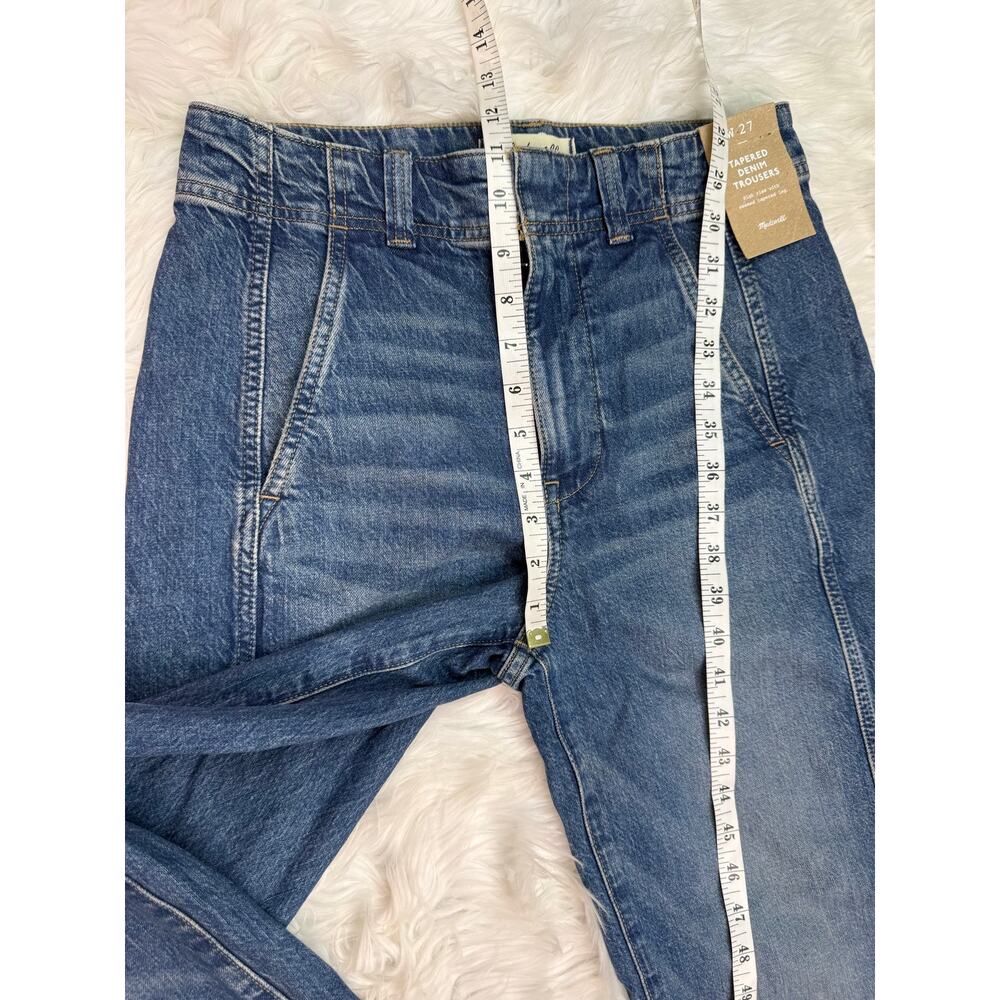 NWT Madewell High Rise Tapered Denim Trousers Blue Size 27 Relaxed Jeans - Picture 8 of 14
